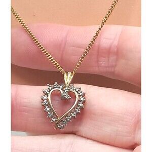 Jacmel 10K Yellow Gold Diamond Accent Heart Necklace Pendant VALENTINE'S DAY!